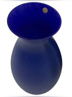 New In Box Vintage Bleikristall 24% Lead Crystal "8" Happiness Blue Vase